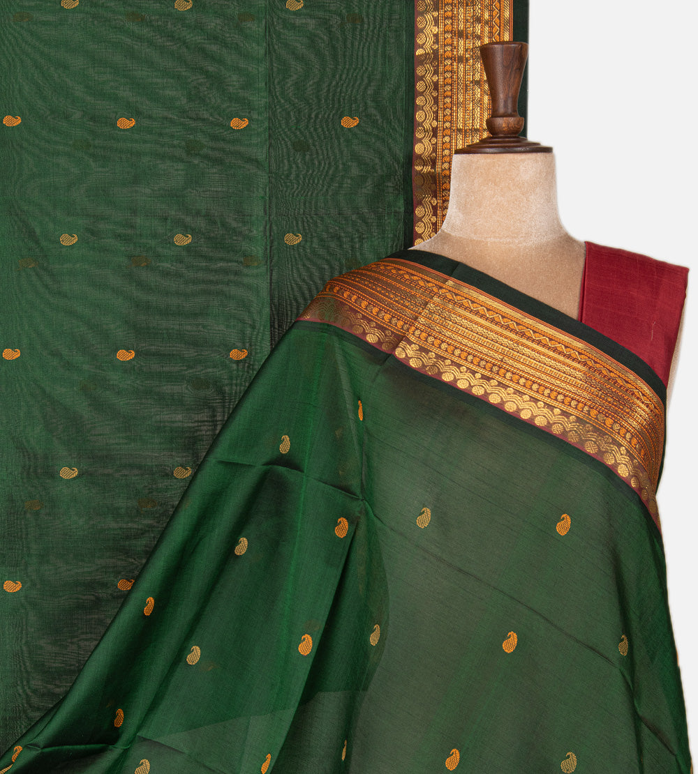 Green Cotton Silk Saree