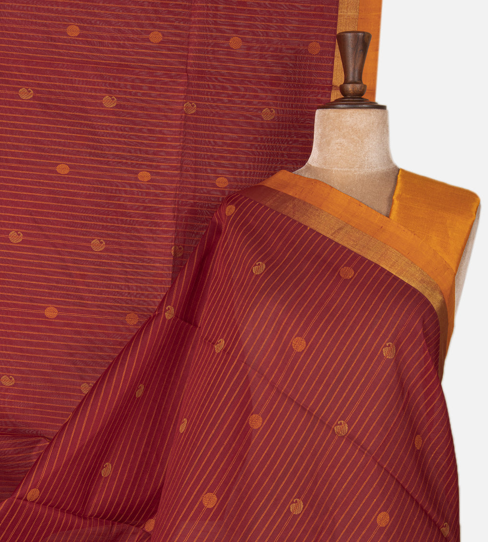 Maroon Cotton Silk Saree