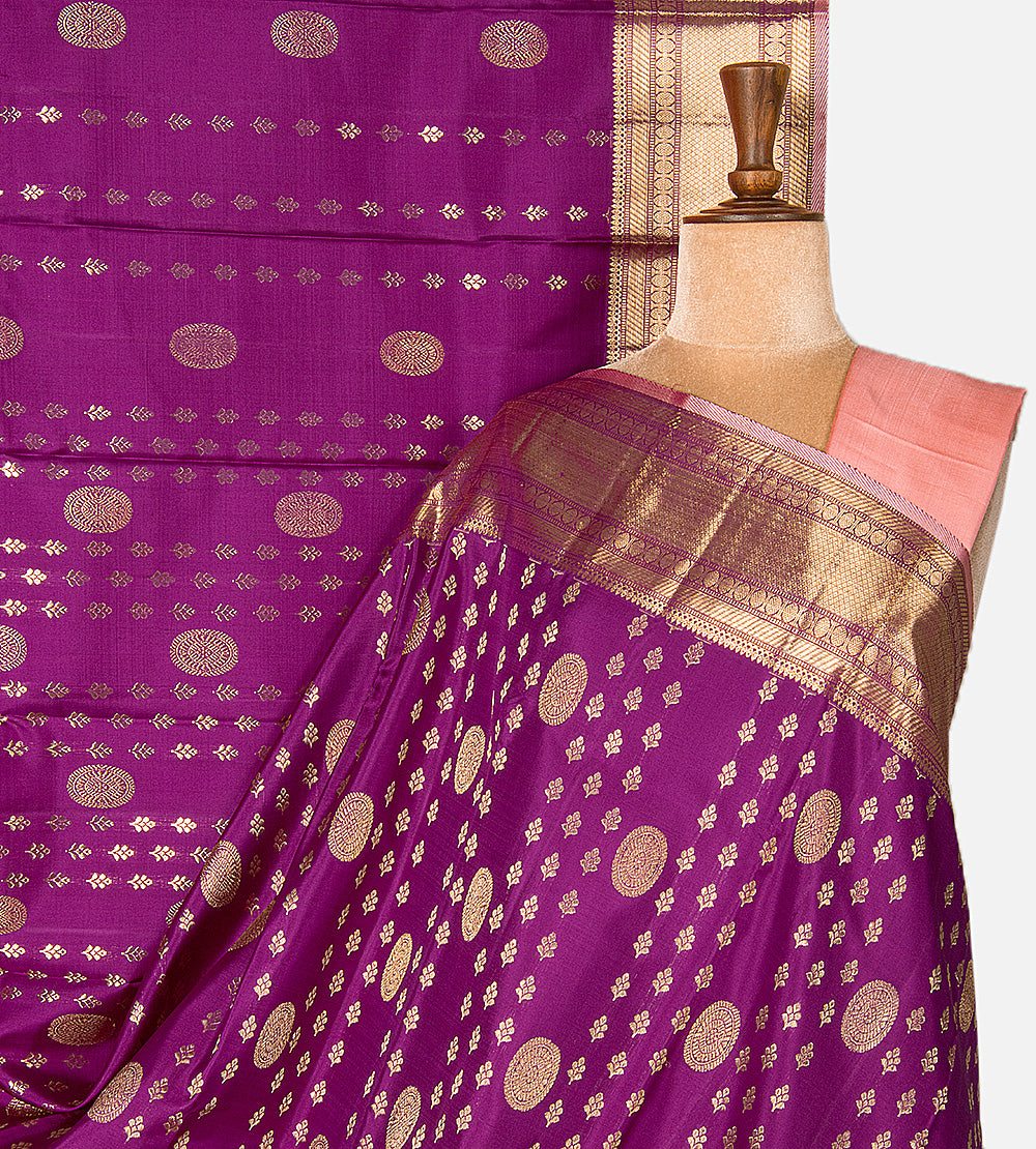 Purple Kanchipuram Silk Saree