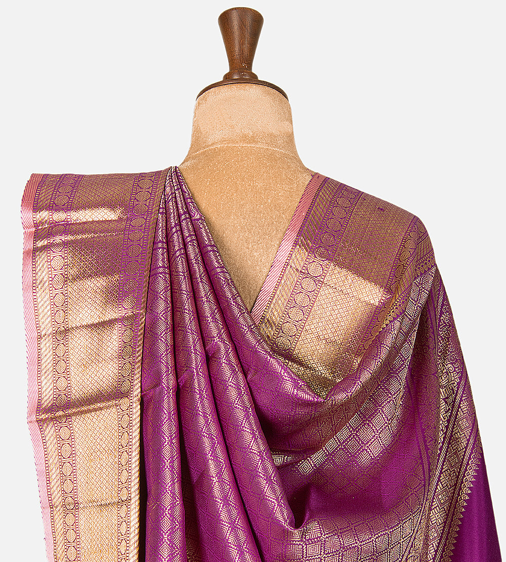 Purple Kanchipuram Silk Saree