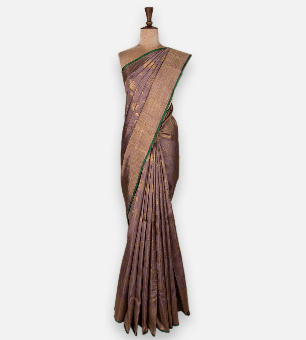 Aubergine Purple Kanchipuram Silk Saree