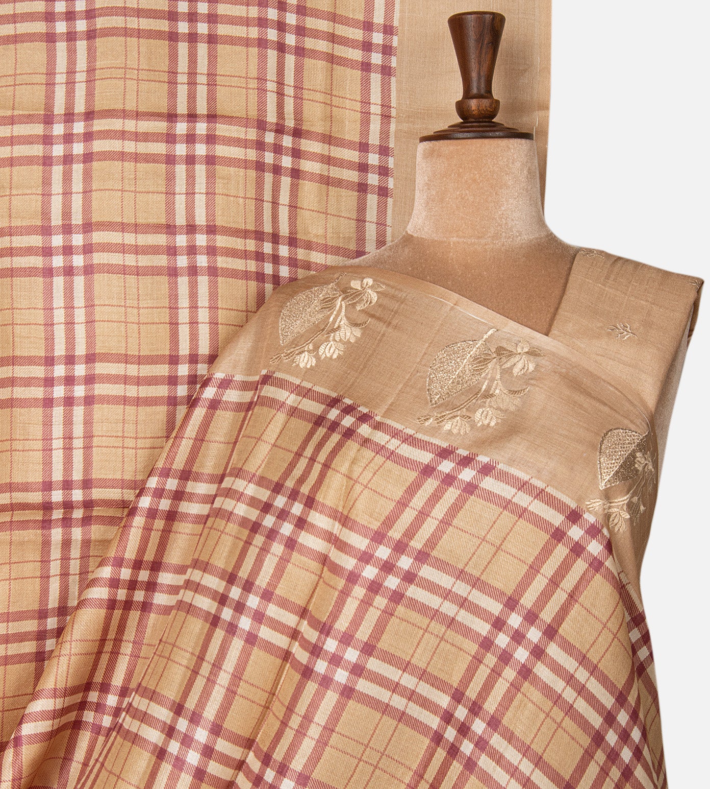 Deep Beige Tussar Saree