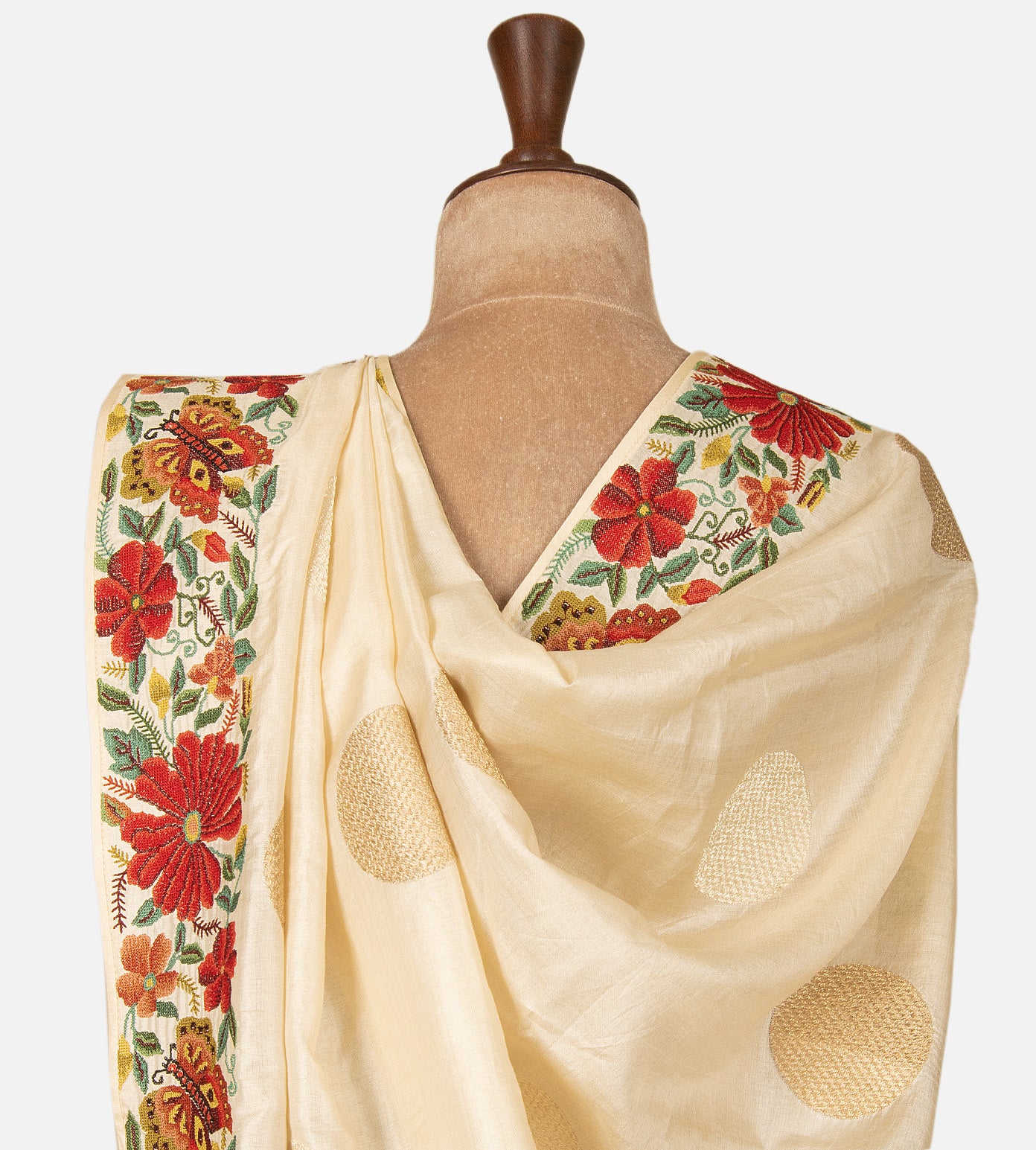 Off-White Tussar Saree