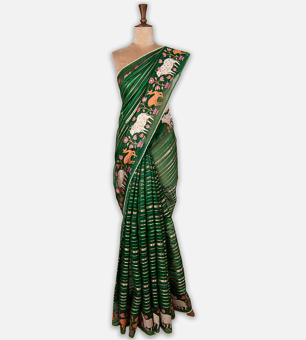 Green Organza Saree