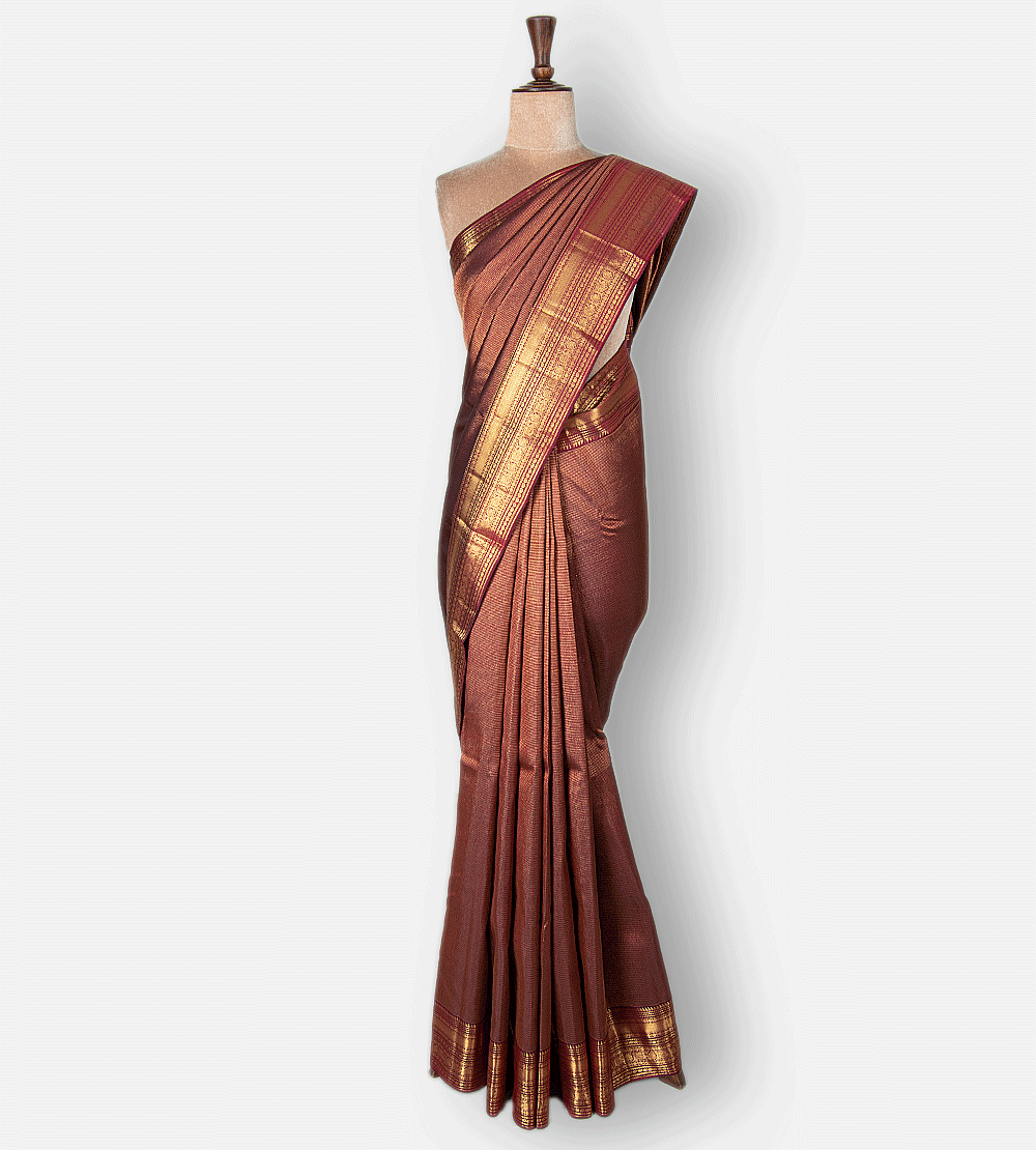 Deep Pink Kanchipuram Silk Saree