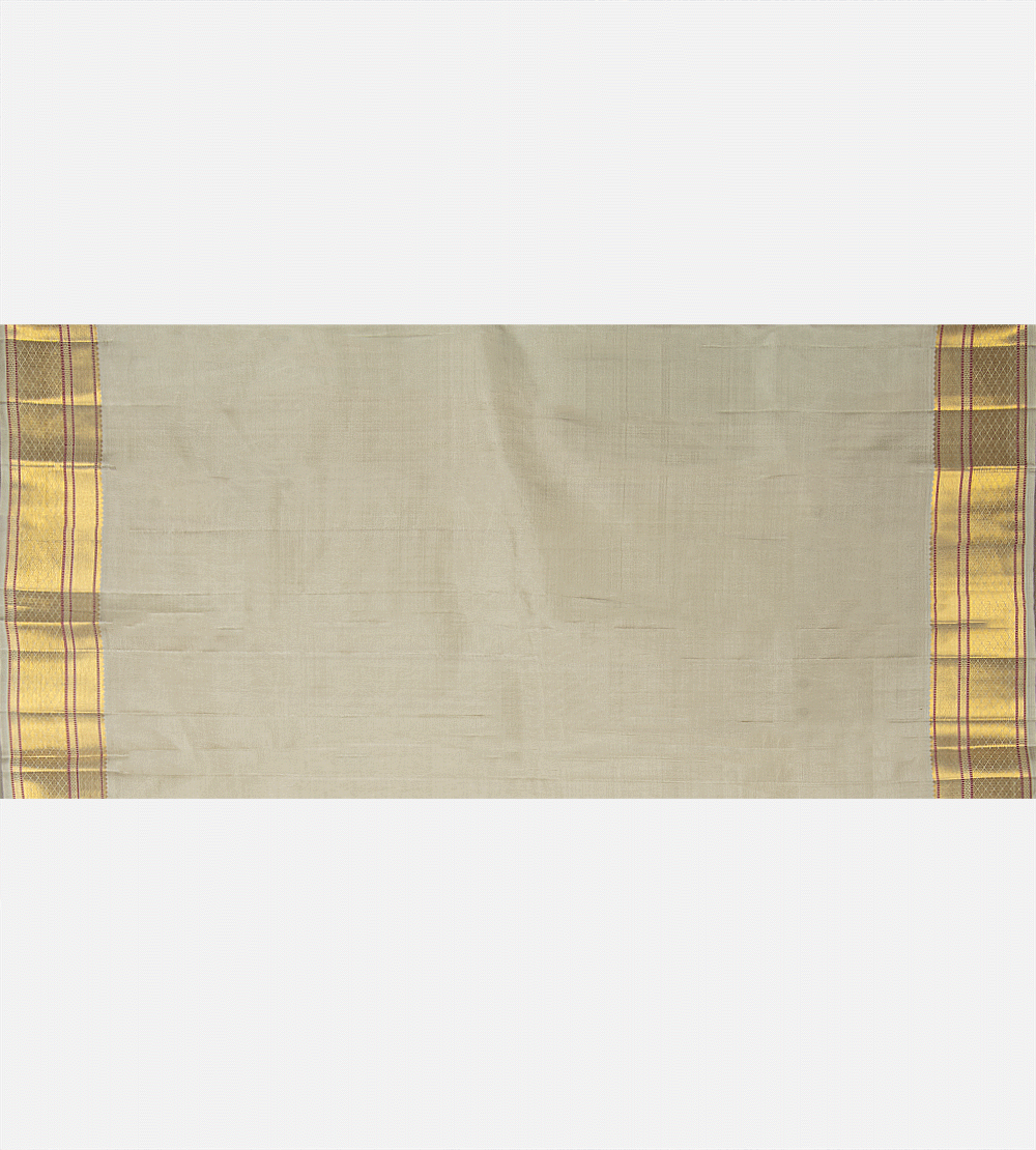 Beige Kanchipuram Silk Saree