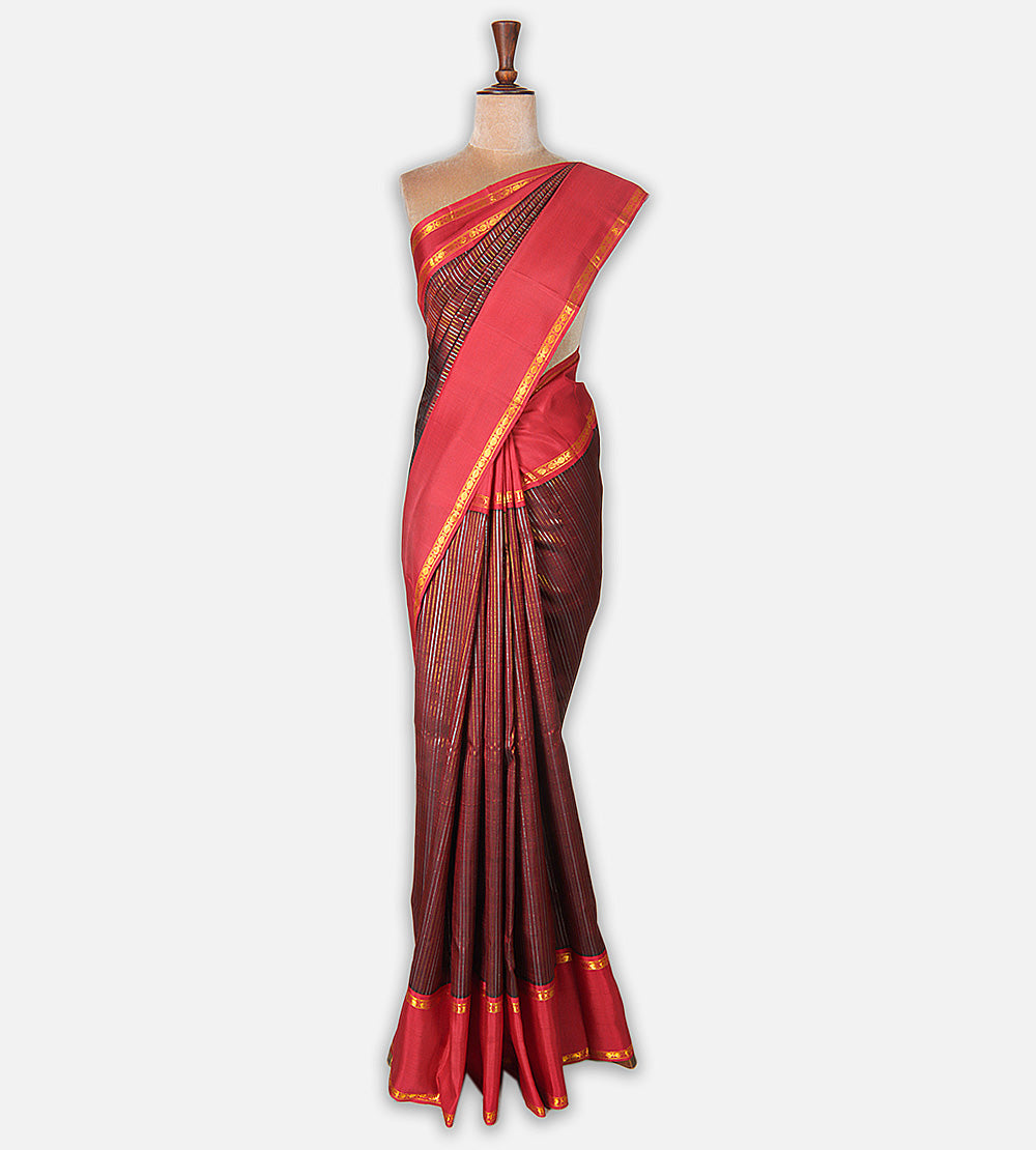Maroon Kanchipuram Silk Saree