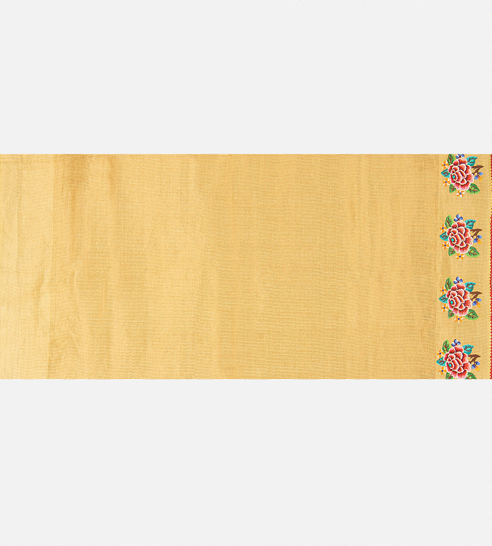 Pastel Yellow Tussar Saree