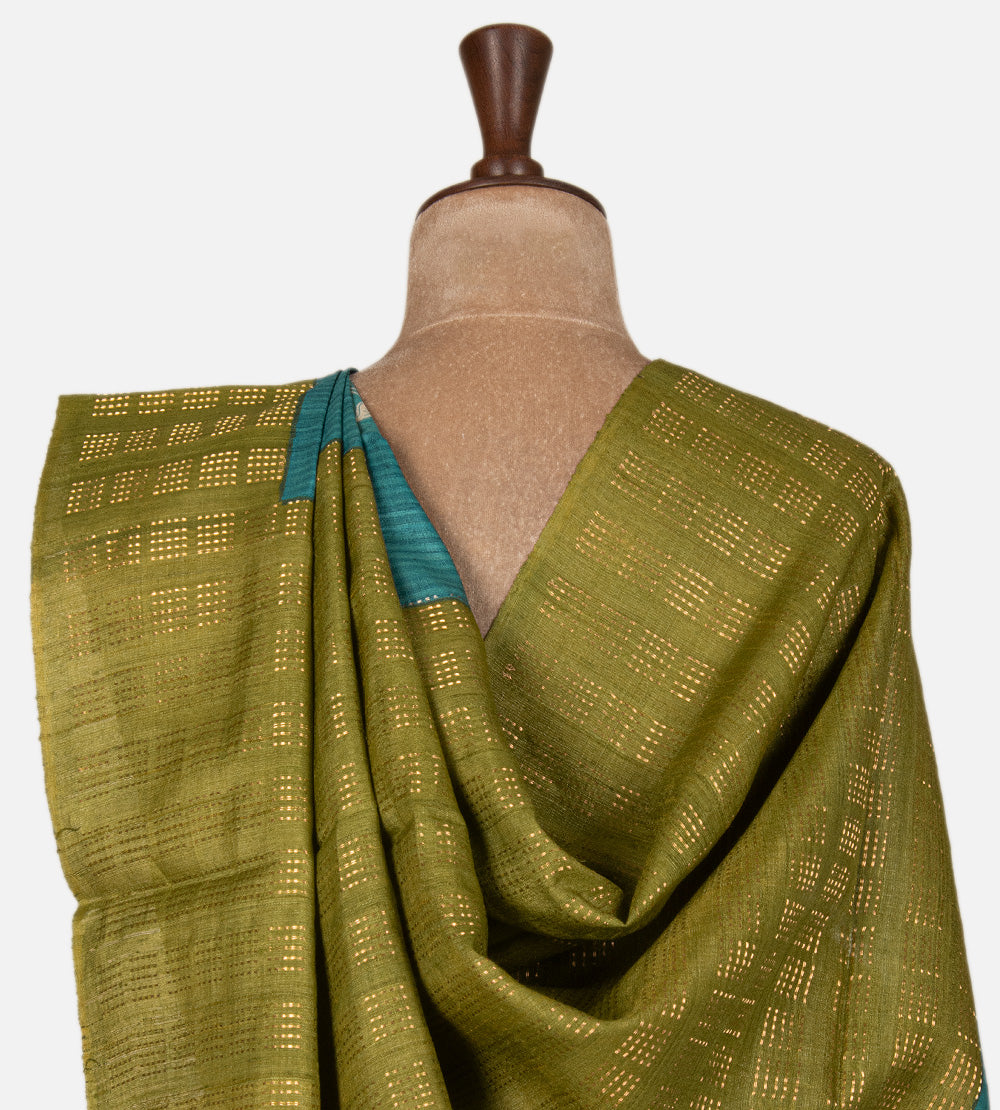 Blue Tussar Saree
