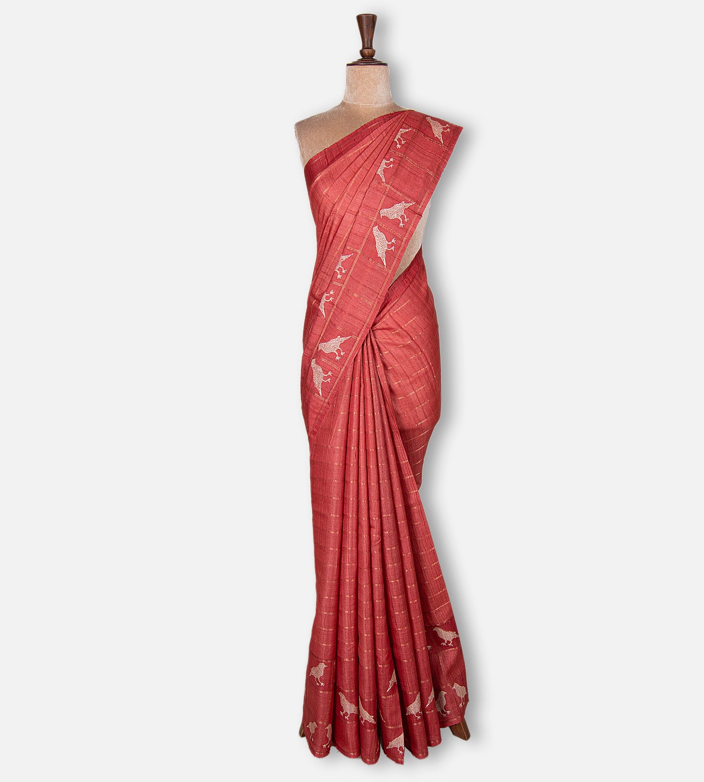 Red Tussar Saree