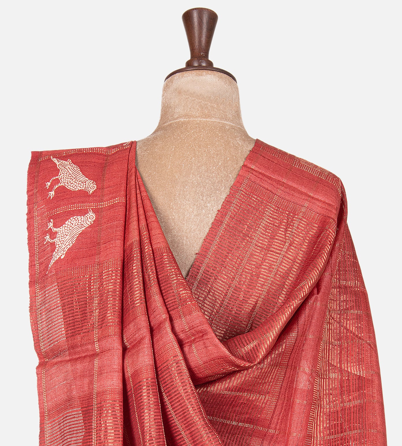 Red Tussar Saree