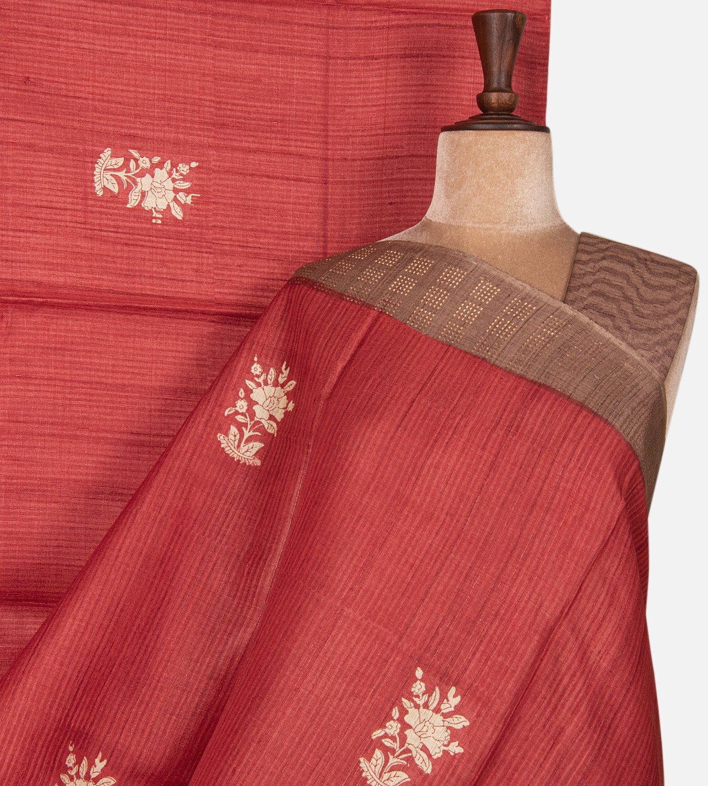 Red Tussar Saree