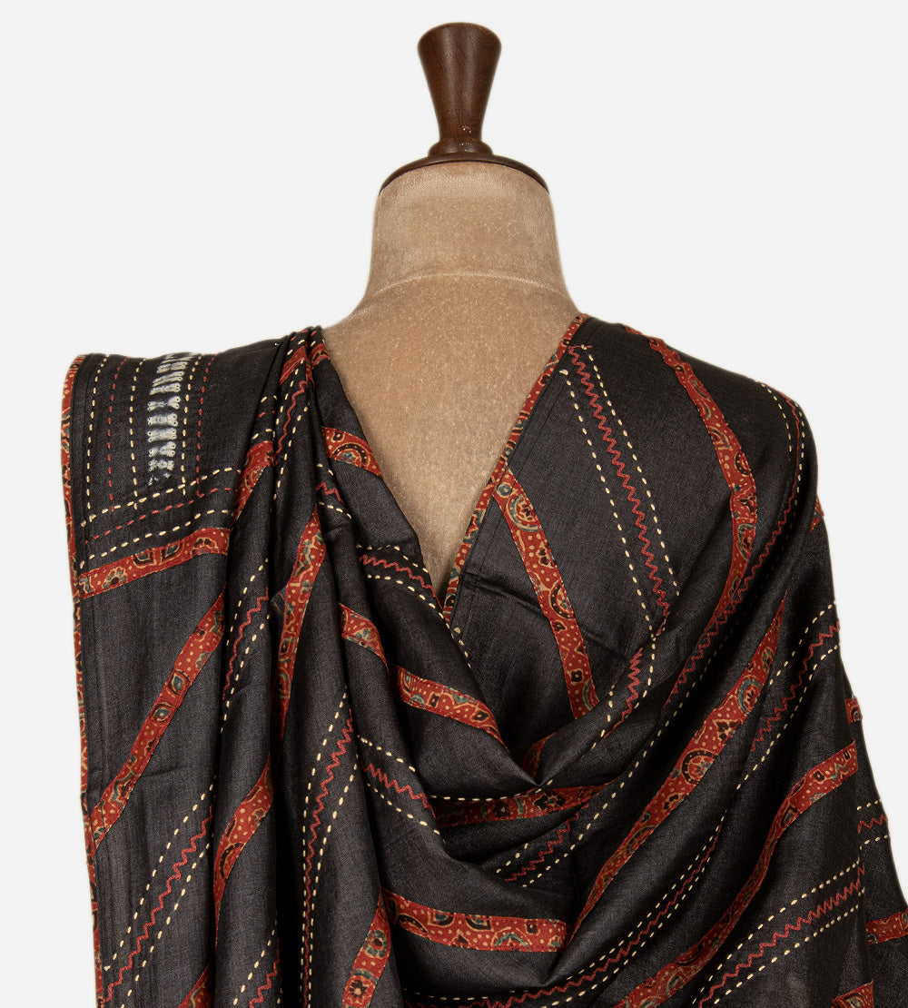 Black Tussar Saree