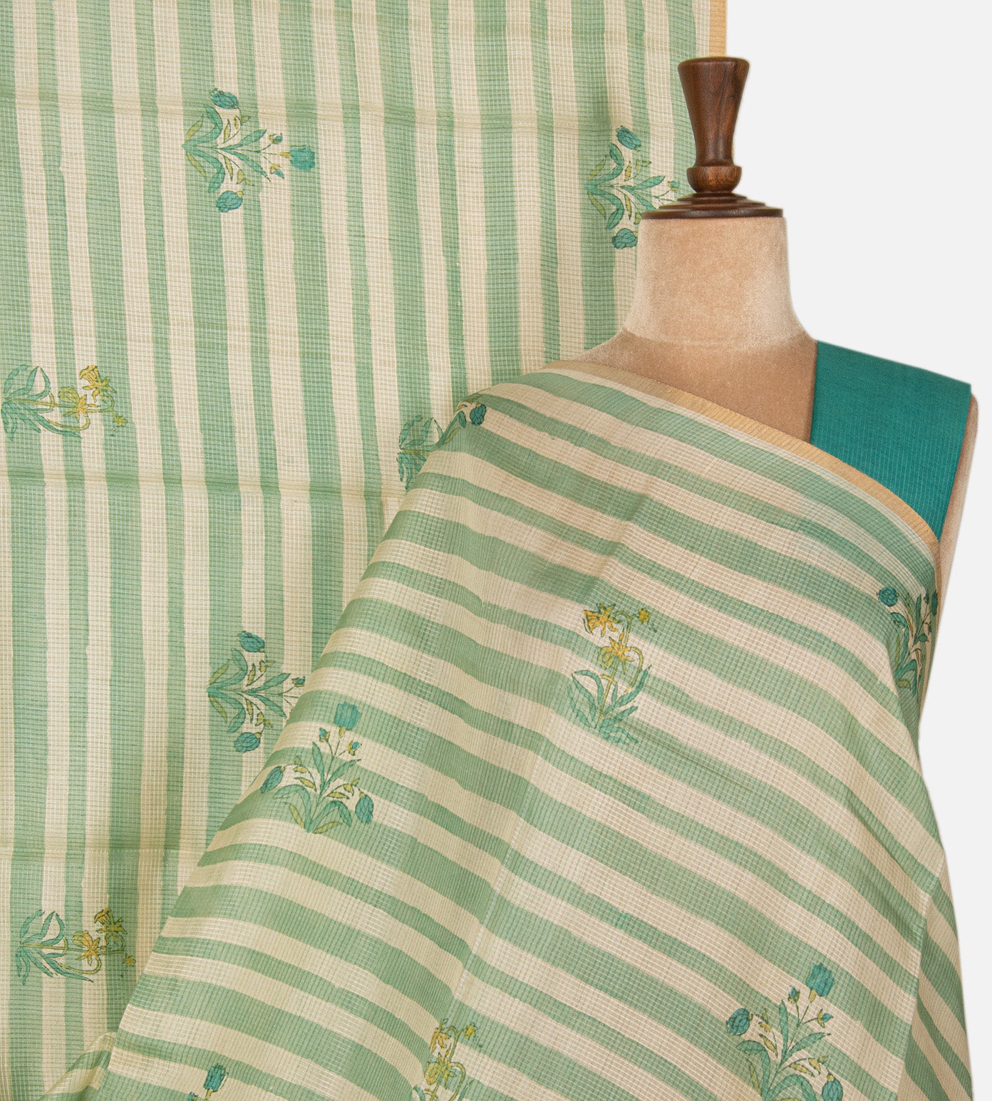 Light Beige Tussar Kota Saree