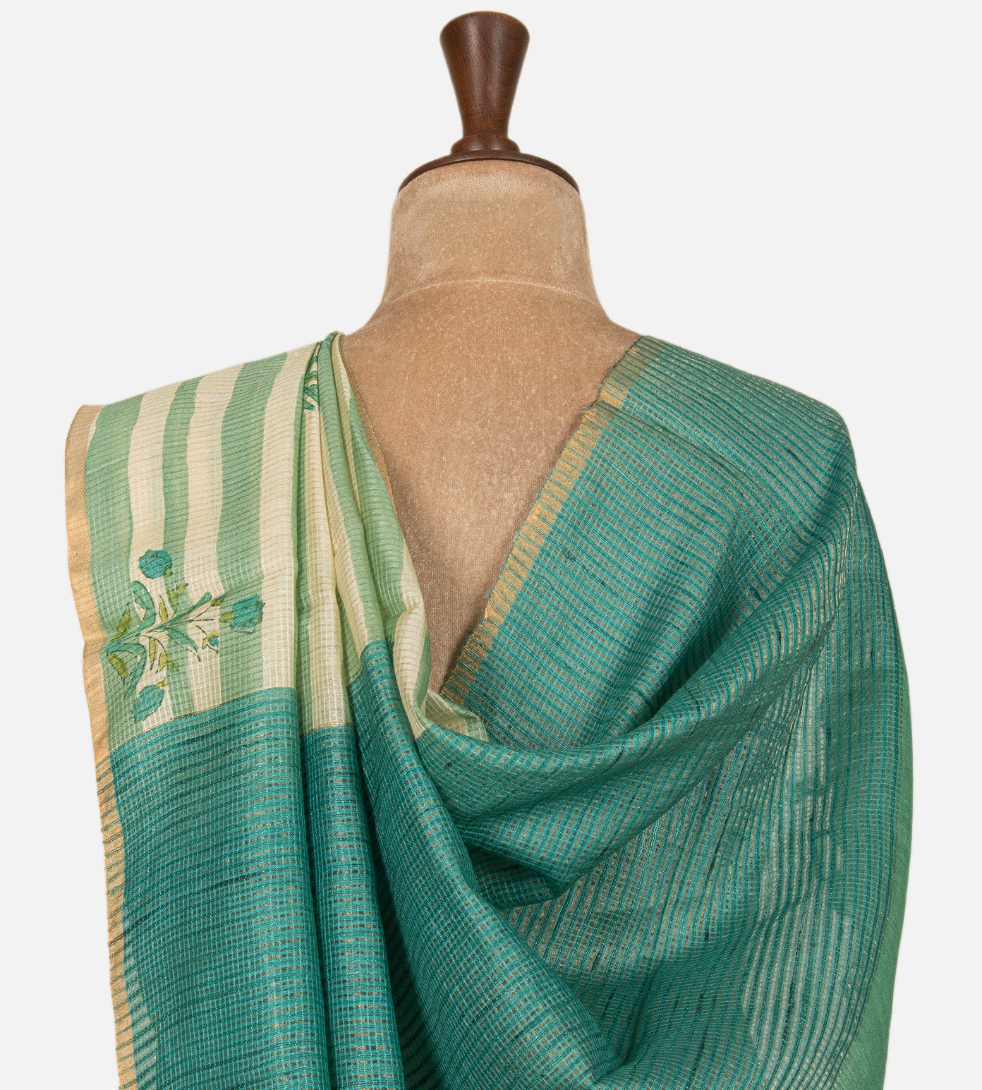 Light Beige Tussar Kota Saree