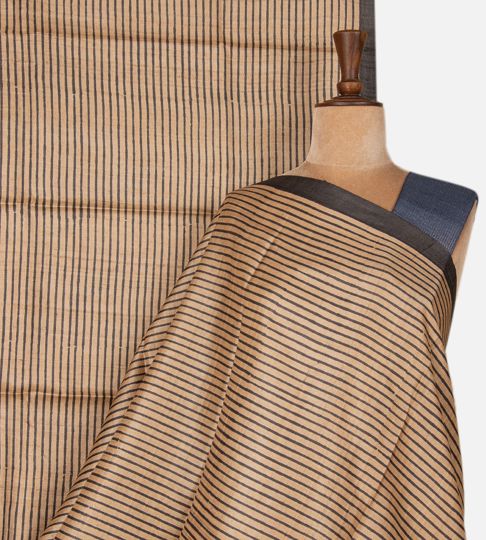 Beige Tussar Saree