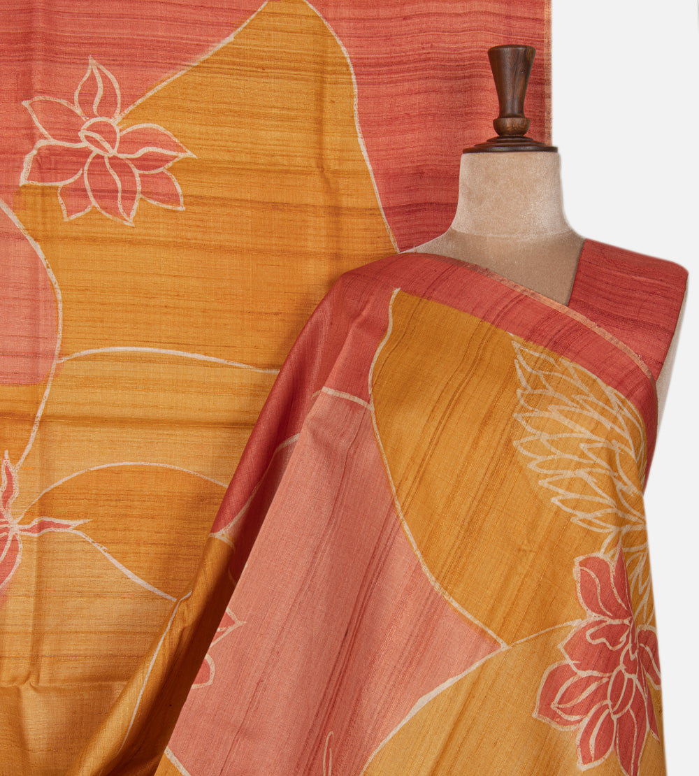 Yellow Tussar Saree