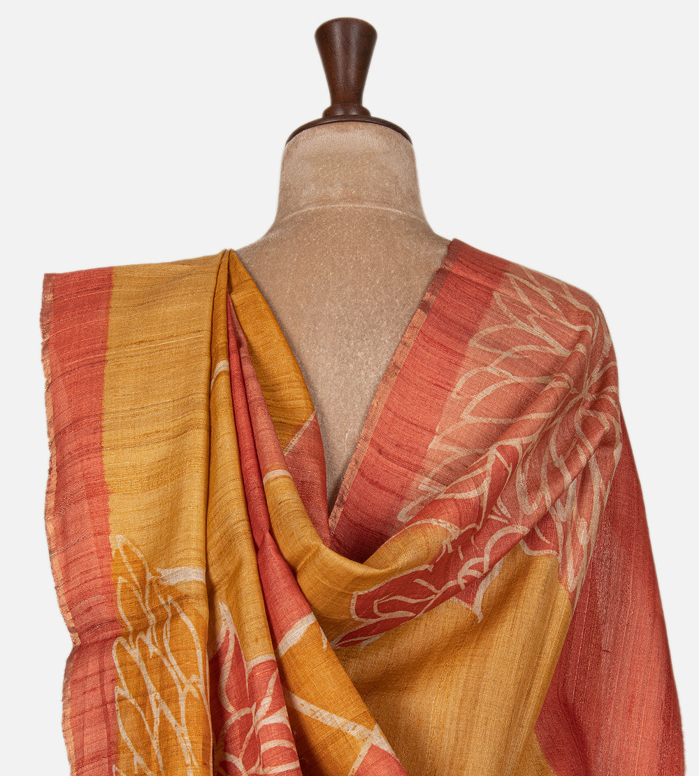 Yellow Tussar Saree