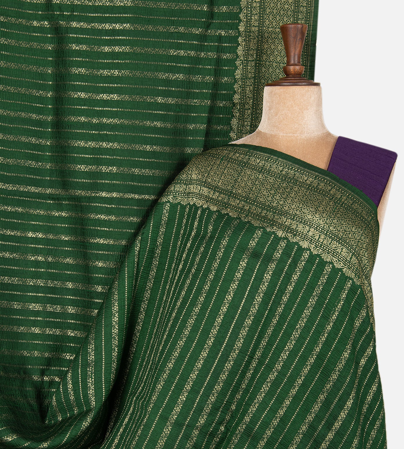 Green Banarasi Tussar Saree