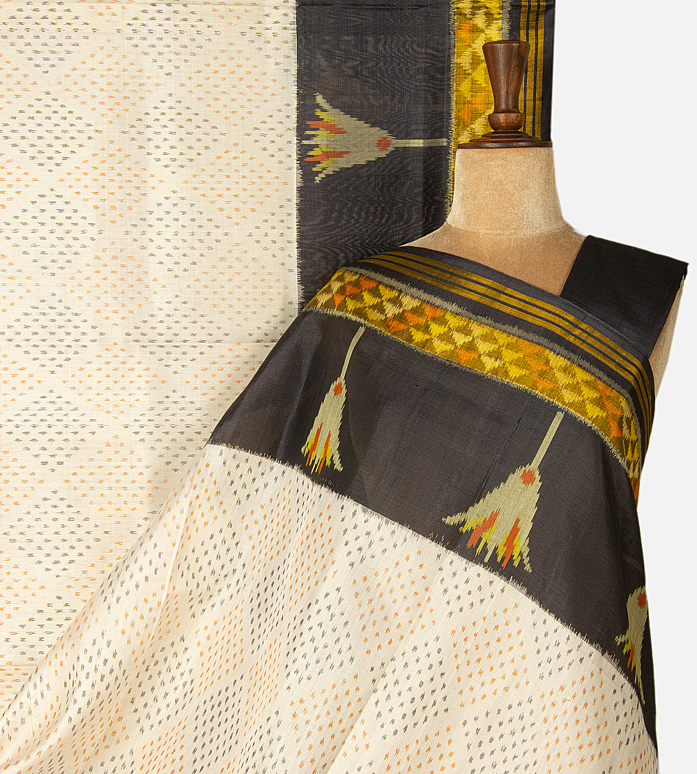 Light Beige Patola Silk Saree