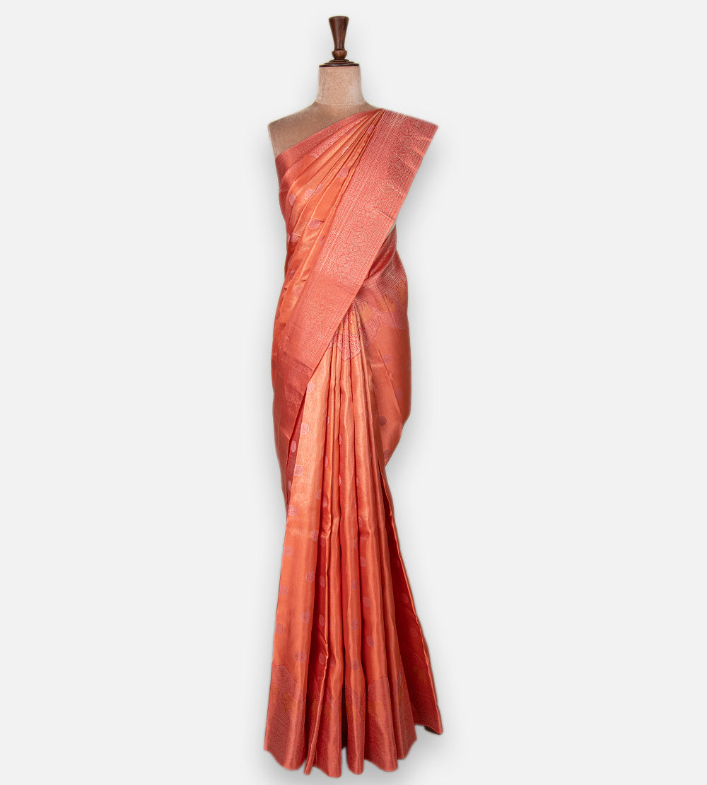Peach Kanchipuram Silk Saree