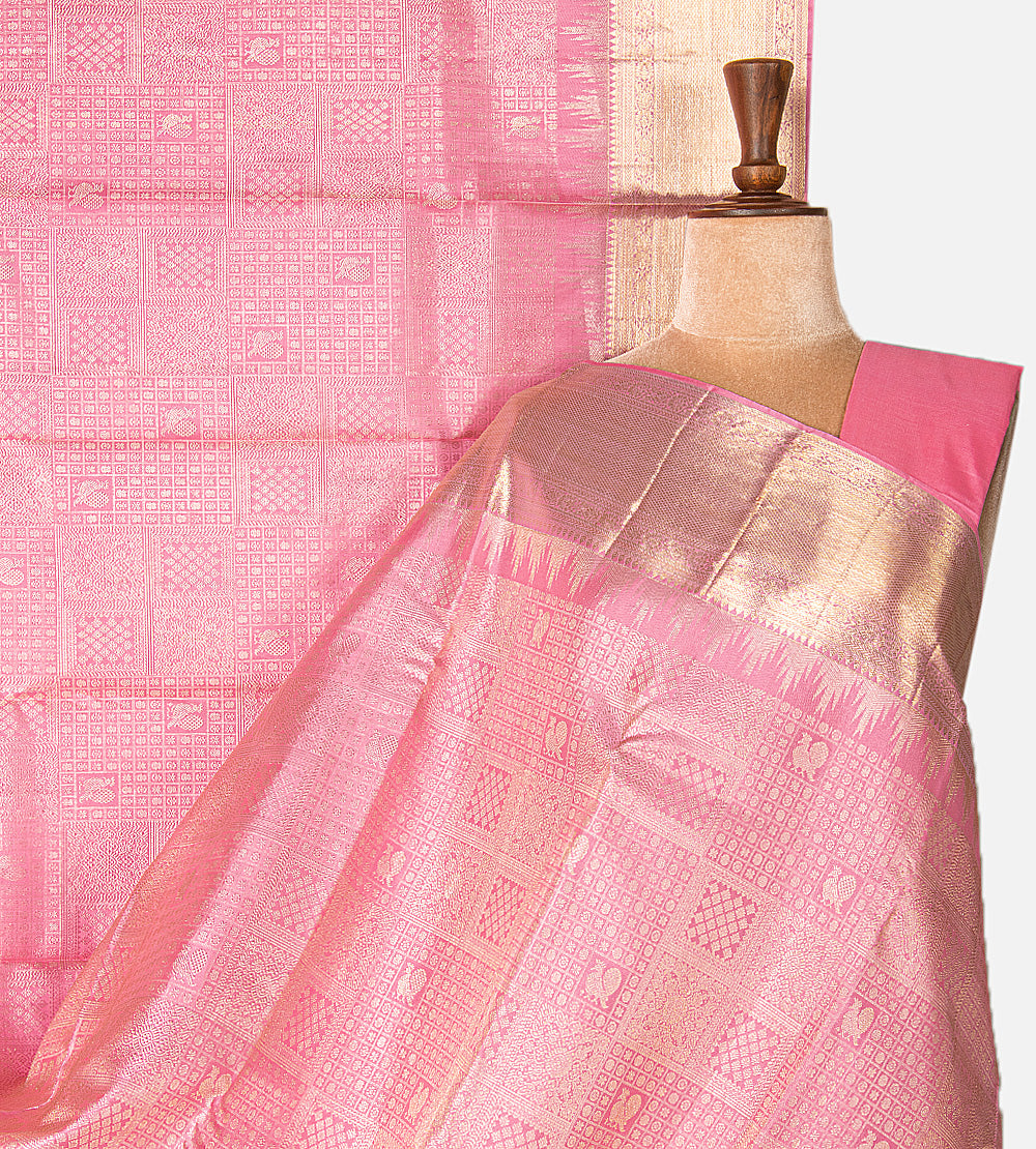 Pink Kanchipuram Silk Saree