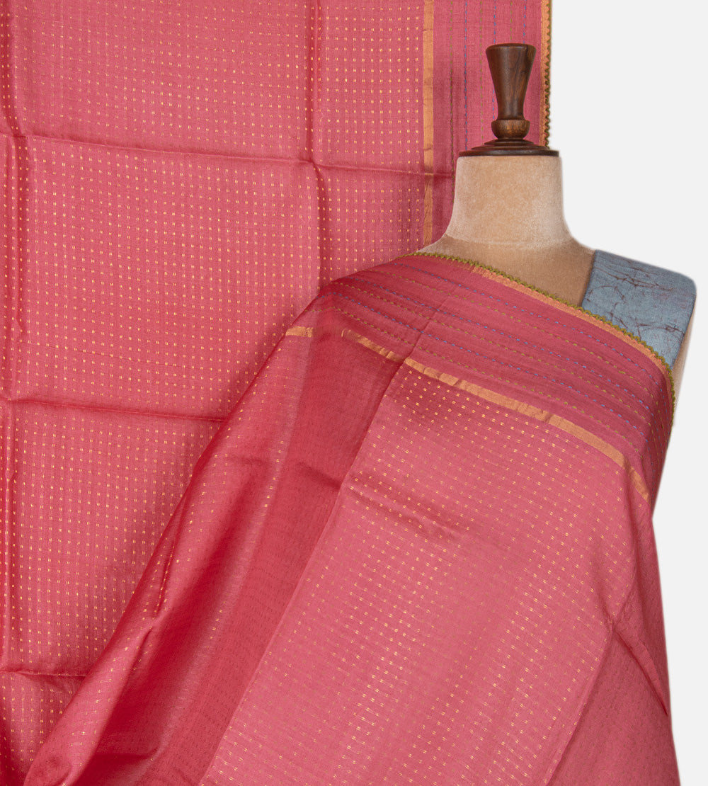 Pink Tussar Saree