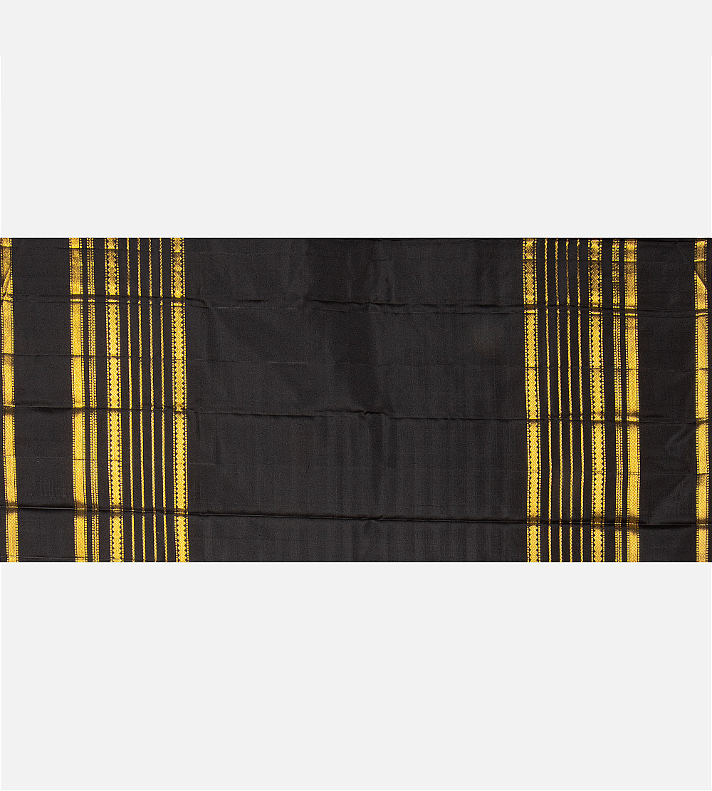 Maroon and Black Kanchipuram Silk Saree