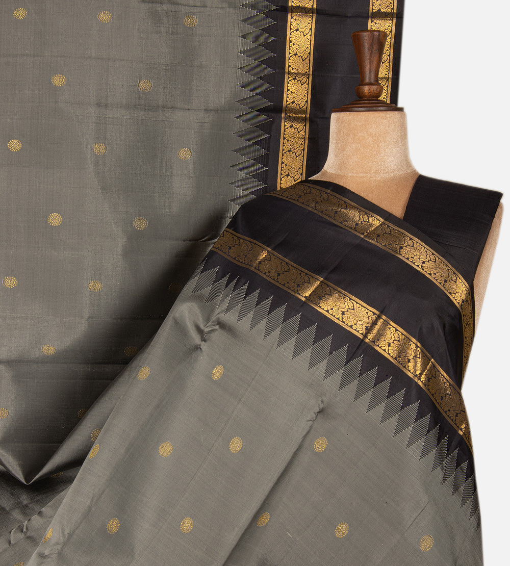 Grey Kanchipuram Silk Saree