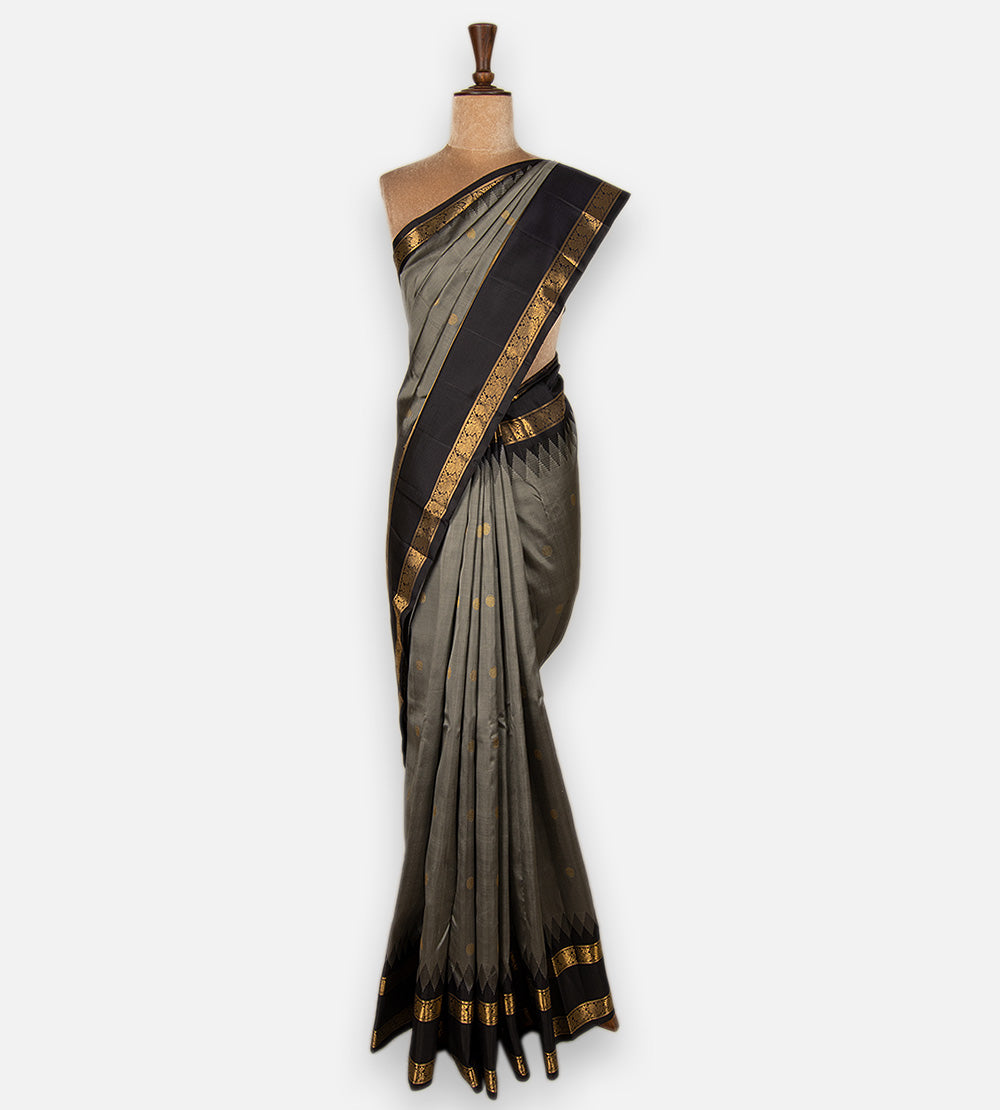 Grey Kanchipuram Silk Saree