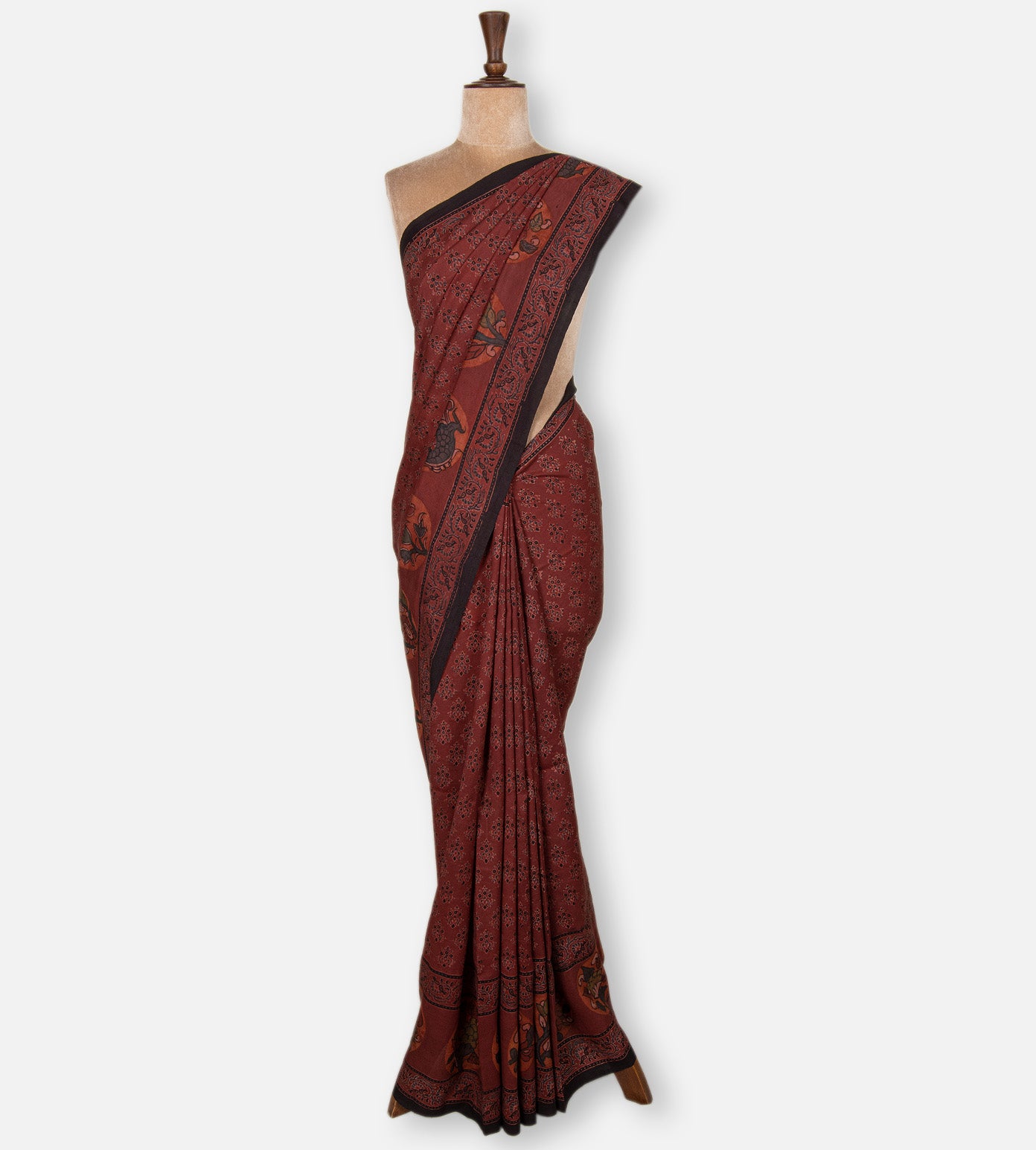 Red Crepe Saree