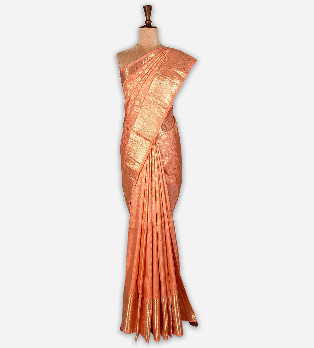 Peach Kanchipuram Silk Saree