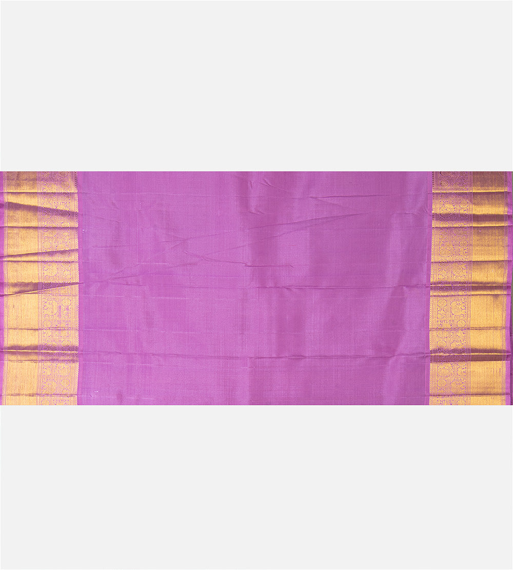 Dusty Lavender Kora Kanchipuram Silk Saree