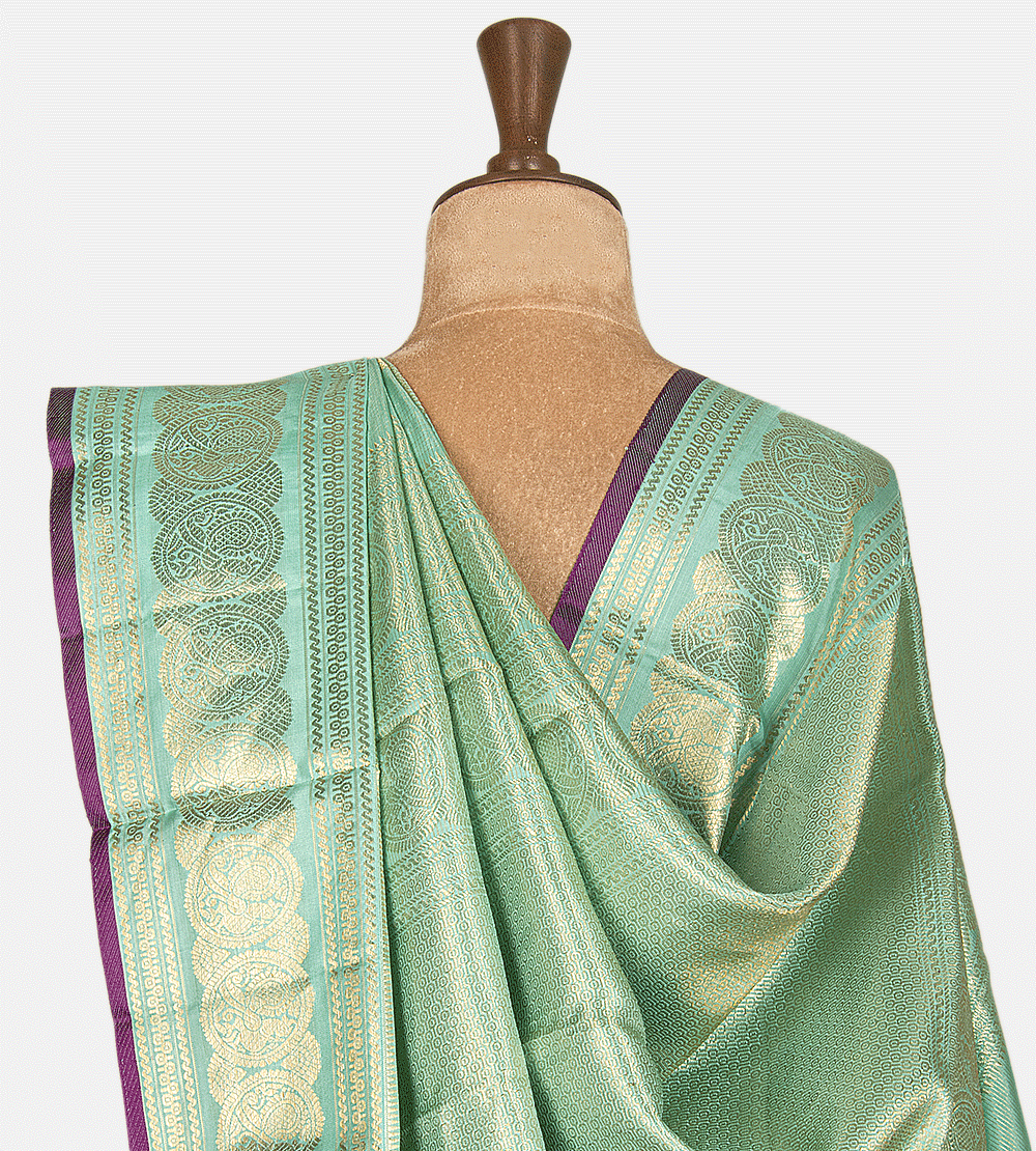 Pistachio Green Kanchipuram Silk Saree