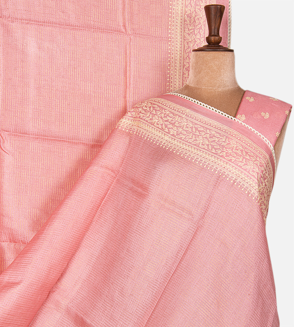 Pastel Pinnk Tussar Saree
