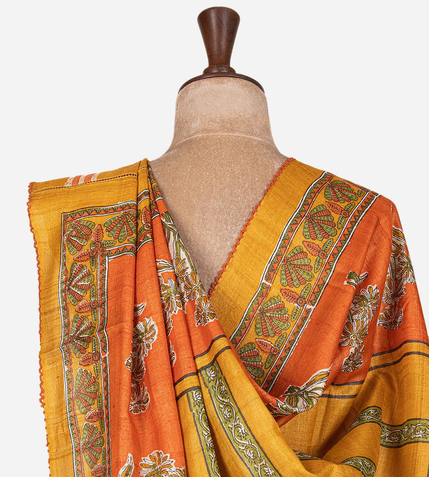 Yellow Tussar Saree