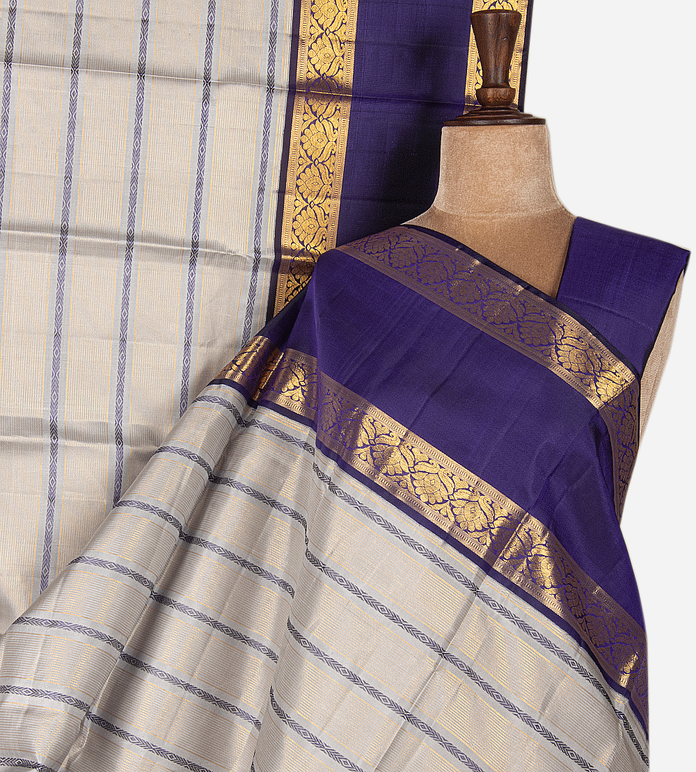 Grey Kanchipuram Silk Saree