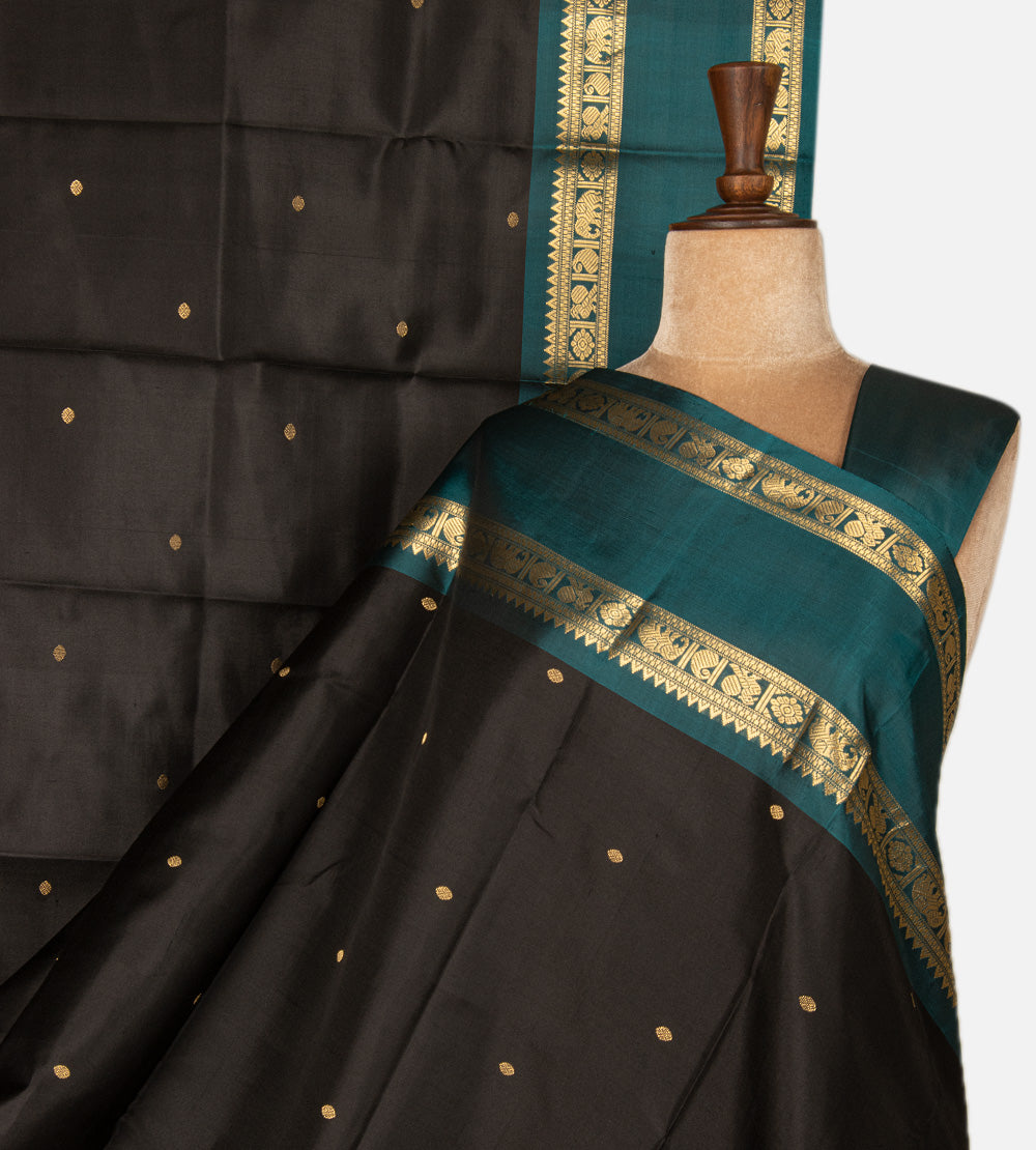 Black Kanchipuram Silk Saree