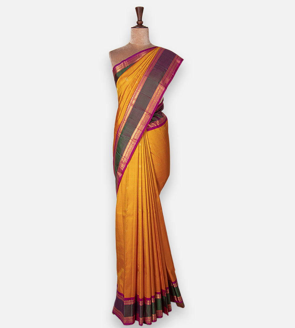 Yellow Kanchipuram Silk Saree