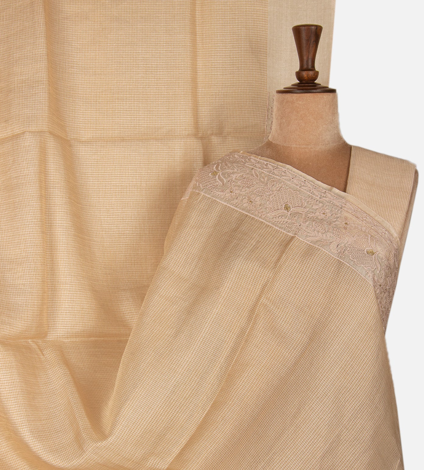 Light Beige Tussar Saree