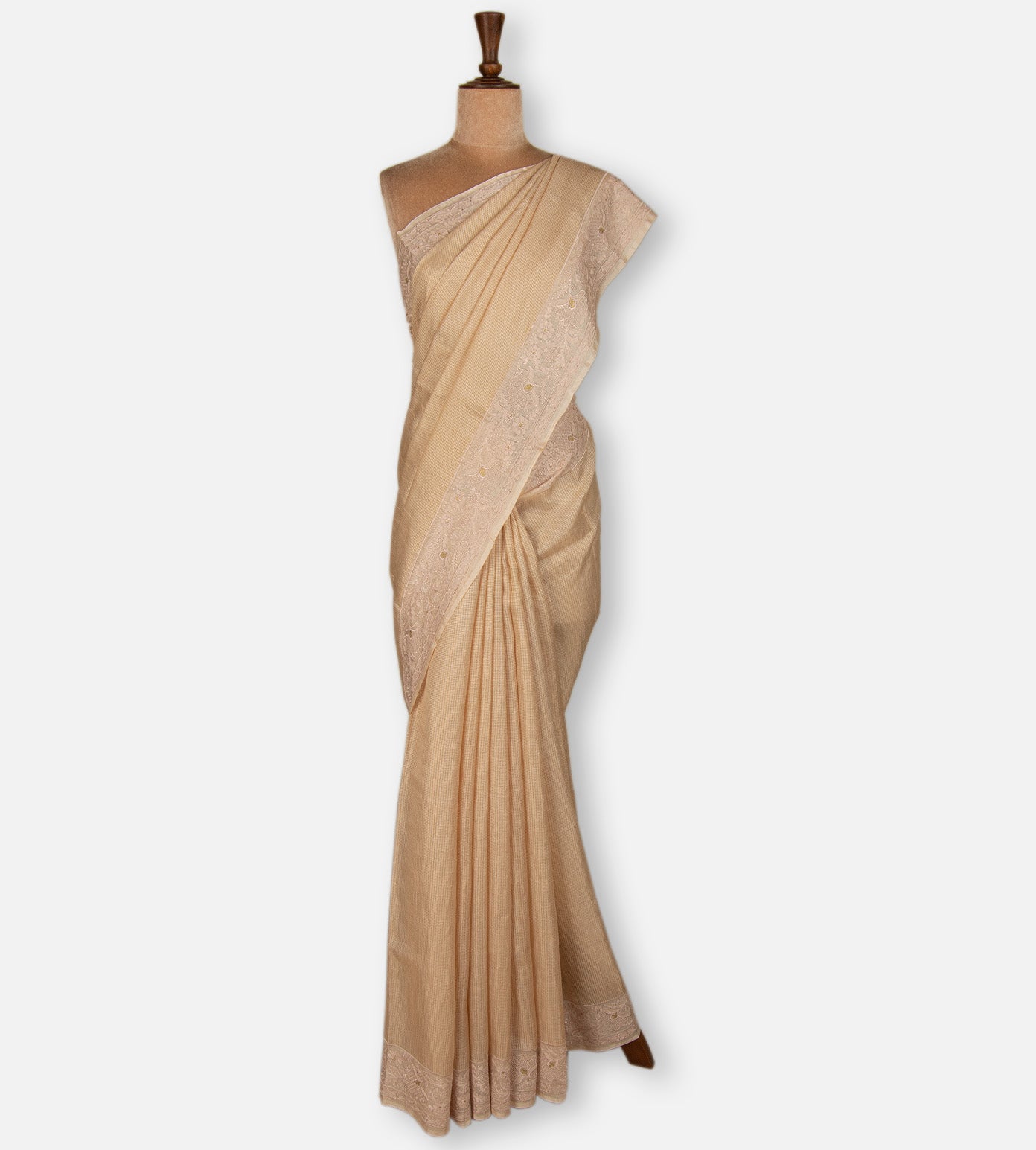 Light Beige Tussar Saree
