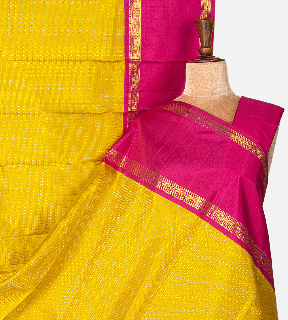 Yellow Kanchipuram Silk Saree