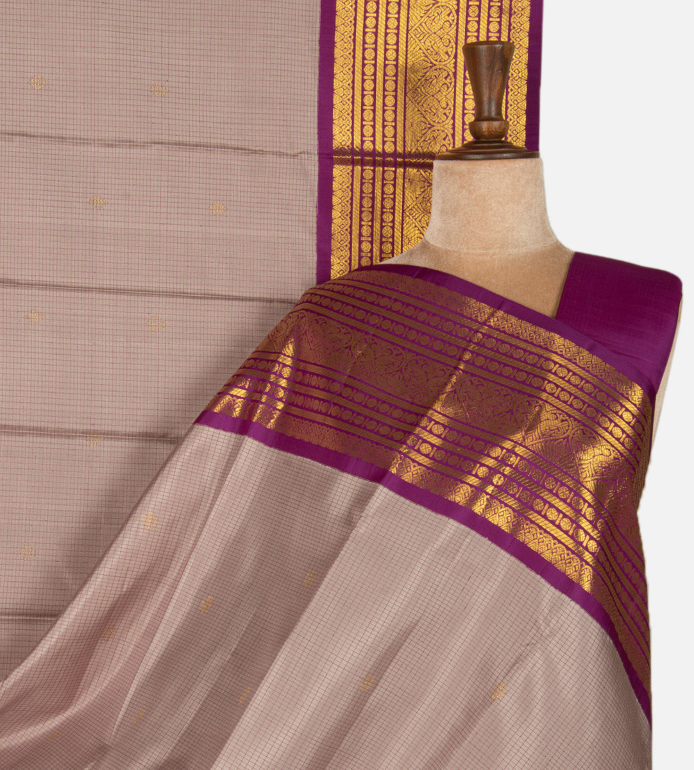 Dusty Mauve Kanchipuram Silk Saree