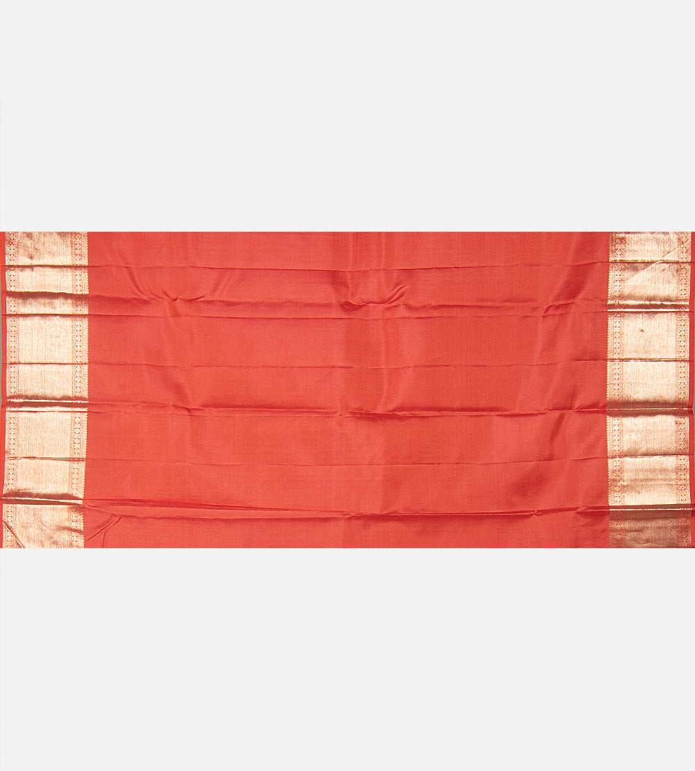 Coral and Pink Kanchipuram Silk Saree