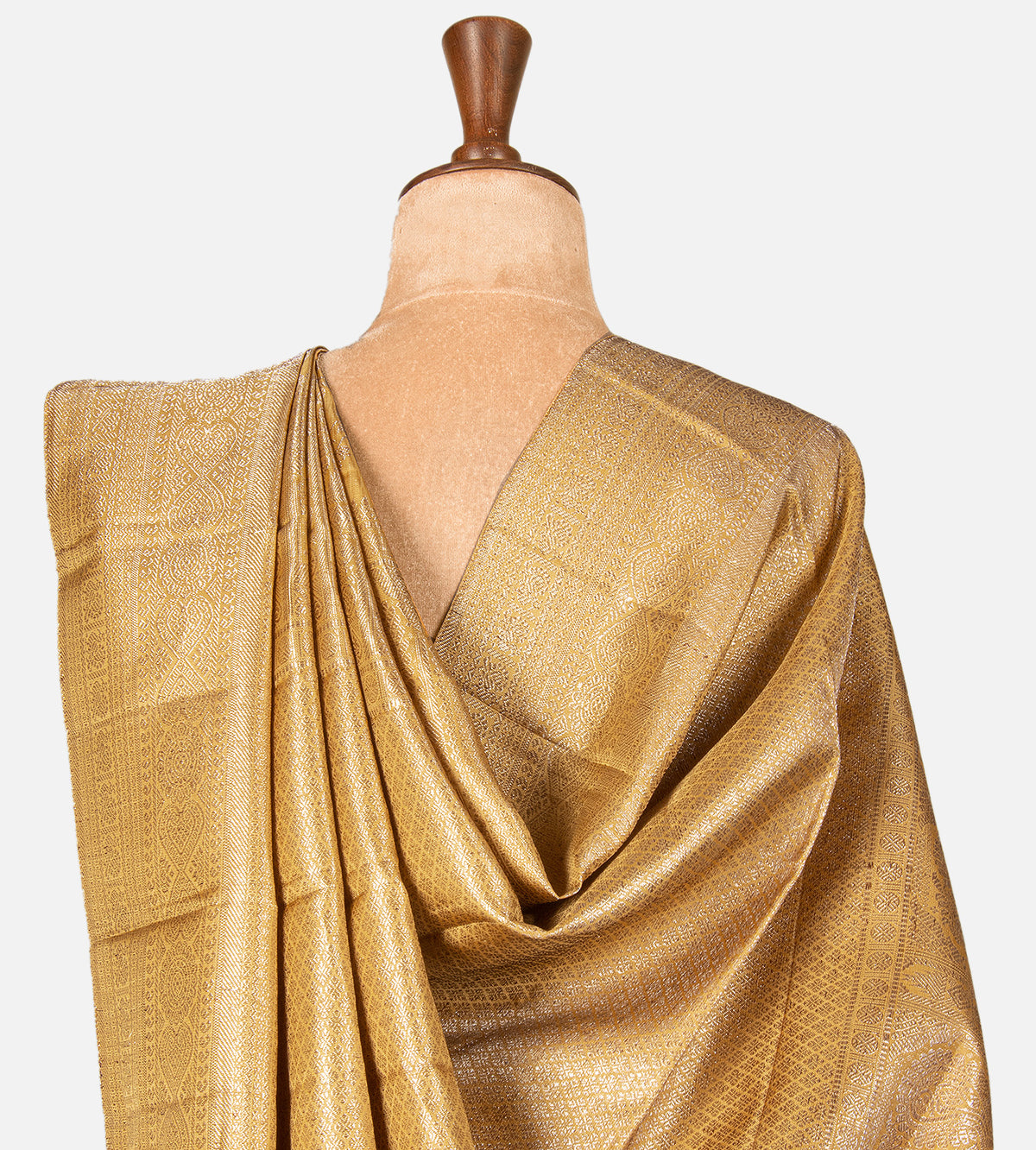 Gold Colour Kanchipuram Silk Saree