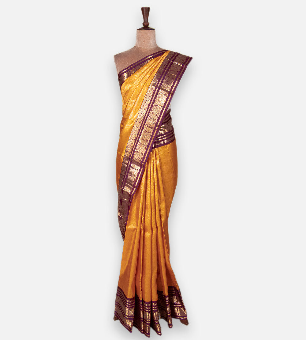 Yellow Kanchipuram Silk Saree