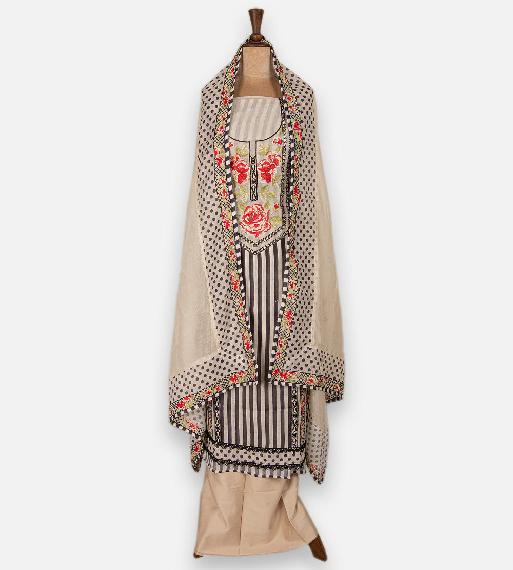 Light Beige Mul Cotton Salwar