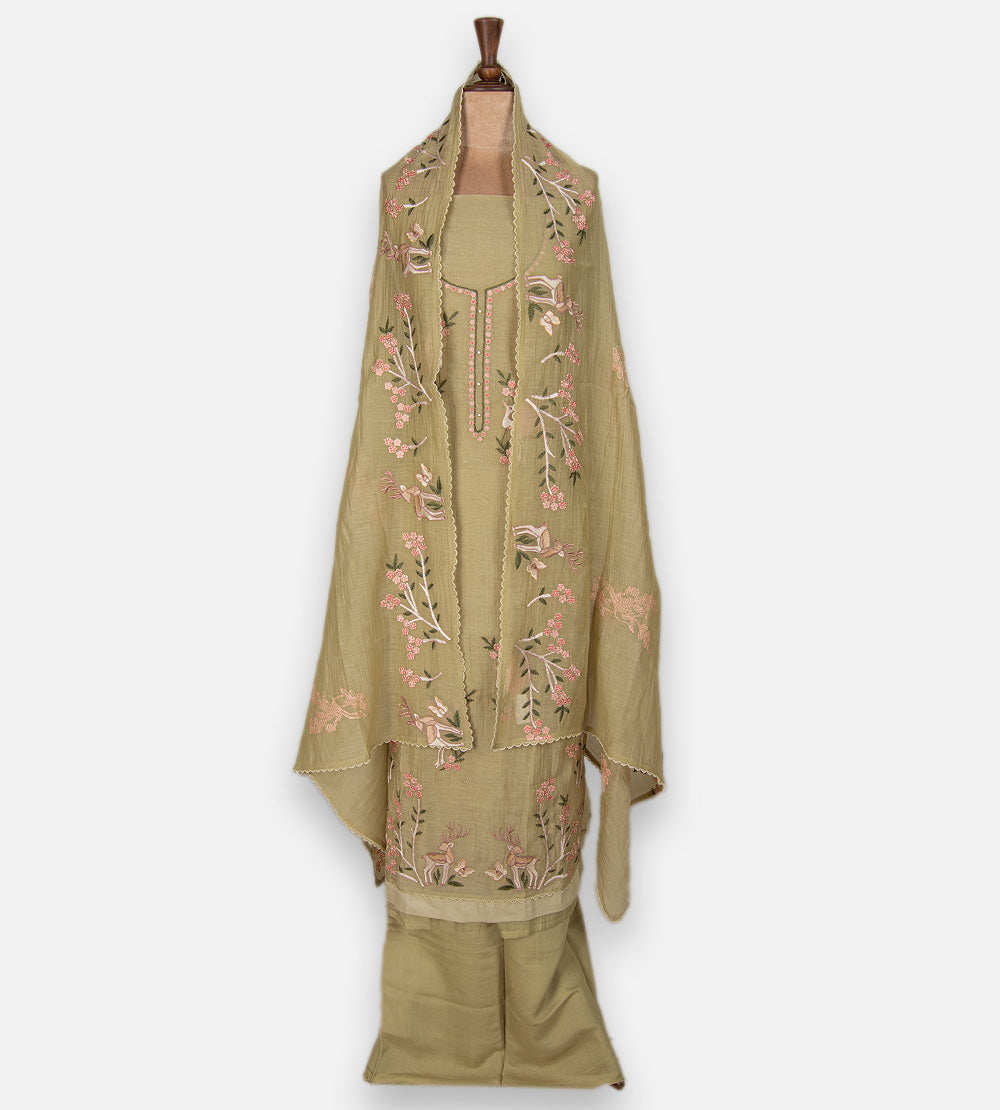 Olive Green Mul Cotton Salwar