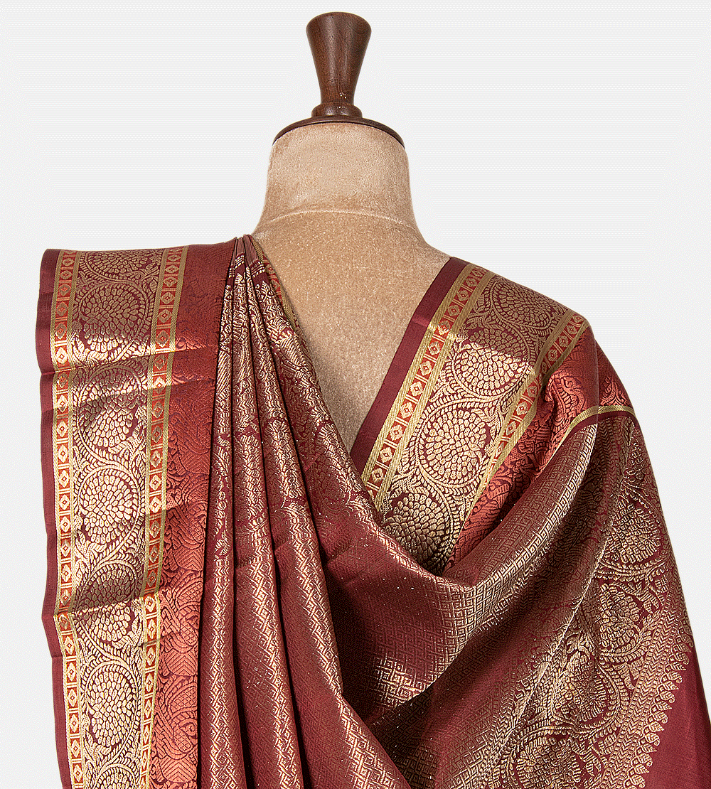 Beige Kanchipuram Silk Saree
