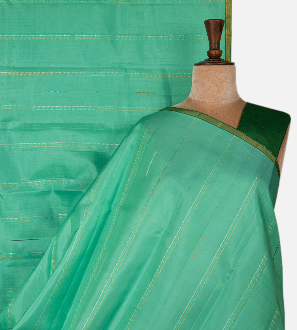 Turquoise Green Kanchipuram Silk Saree